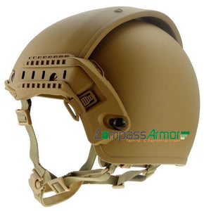 Ventilated ballistic Helmet with sides-rails and NVG Mount