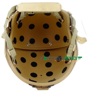 Ventilated ballistic Helmet with sides-rails and NVG Mount